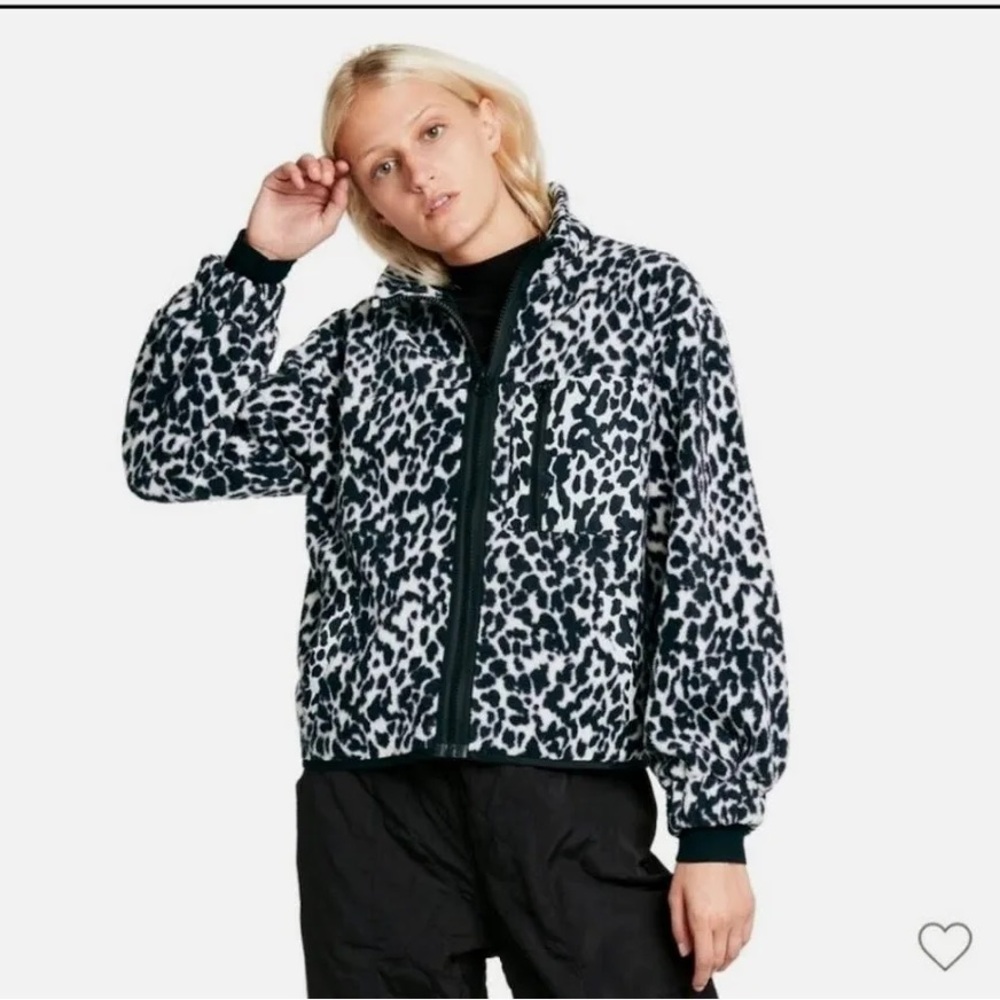 Sandy Liang Leopard Print Fleece Jacket